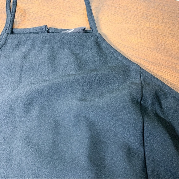 Vintage Free Press Black High-neck Dressy Crop Top - Picture 2 of 7